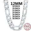 Anhänger Halsketten 925 Sterling Silber Halskette Für Männer Klassische 12 MM Kubanische Kette 18-30 Zoll Charme Hohe Qualität mode Schmuck Hochzeit HKD230712