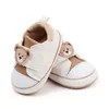 First Walkers 3-11 Meses Infant Baby PU Shoes Cute Cartoon Bear Head Pattern Antiderrapante Botinhas Adoráveis Para Casa/Exterior