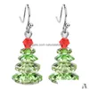 Dangle Lustre Arbre De Noël Dorp Boucle D'oreille Colorf Cristal Pagode Pendentif Boucles D'oreilles Tempérament Bijoux Accessoires Drop Delivery Dh9Wk