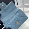 Borsa da donna firmata Borsa corta a doppia piega in pelle di caviale tinta unita Borsa da donna originale con porta carte di credito in pelle