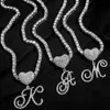 Strands Strings Hip Hop Bling Crystal Cursive Initials Name Necklace For Women Punk Tennis Choker Letter Pendant Necklaces Birthday Gift Jewelry