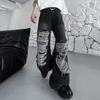 Męskie dżinsy NOYMEI główna ulica jednokolorowy wzór z dziurami luźne męskie dżinsy modne szerokie nogawki proste spodnie koreański 2023 wiosenne spodnie WA1304 230711