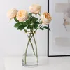 Dekorativa blommor Återfuktande ros med handkänsla INS Vindsimulering Bukett Pografi Rekvisita Curled Austin Imitation Flower