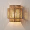Vägglampa Bohemisk rotting Retro Tyst Sconce Led-ljus Sydostasien Sovrum Sängbord Restaurang Armaturer