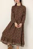 Urban Sexy Dresses Japanese Cotton Linen Floral For Women Autunn Vintage Round Neck Long Sleeve Pullover Dress Casual Loose Female Vestidos 230711