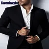 メンズスーツ Gwenhwyfar 高品質メンズスーツ スリムフィット 2 PC ビジネス フォーマル ダブルブレスト ジャケット セット 結婚式 2023 (ブレザー パンツ)