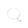 Strand Light Luxury Korean Moonlight Stone Pearl Bracelet Small And High Grade Love Pendant Hstring Versatile