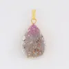 Anhänger Halsketten 5 stücke Wasser Tropfen Druzy Naturstein Bunte Kristall Achat Charme Für Schmuck Machen DIY Halskette Frauen Mode Geschenke