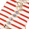 12pcsSet Handmade Braid Rope Chain Bracelet Set Crystal Owl Evil Eye Love Charms Bracelet for Women Girl Adjustable Jewelry L230704