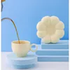 Tazas Sun Flower Taza de café de cerámica Taza de color macarrón Pequeñas tazas de té de la tarde frescas Platillo Taza de leche Regalo de pareja de cumpleaños R230712