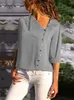 Damesblouses Shirts Damestops en -blouses 2023 Mode lange mouw scheve kraag chiffon blouse Casual tops Grote maten Elegent werkkleding Shirt XXXL L230712