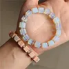 Strand Trendy Carré Pierre Bracelets Cube Opale Perlé Bracelet Pour Femmes Hommes Jaspers Charme Élastique À La Main Bijoux Exquis