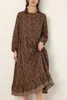 Urban Sexy Dresses Japanese Cotton Linen Floral For Women Autunn Vintage Round Neck Long Sleeve Pullover Dress Casual Loose Female Vestidos 230711