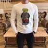 Swetry męskie Cute Water Diamond Bear Sweter Cartoon Bear Winter Wygodne i ciepłe Bardzo duże 3XL Męskie wysokiej jakości Drn Odzież męska Z230712