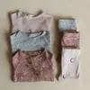 Pigiama Primavera Bambini Bambini Sleepwear Manica lunga Casual Solid Johhs Set Neonati maschi Vestiti da notte in cotone Clo 230711