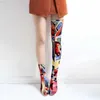 Buty Reave Kobiety Kobiety jesienne wiosenne buty na udzie wysokie buty kostki przezroczyste obcasy rozciągają kolor na kolan Botas Bottine Femme L230712