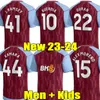 BUENDIA 23 24 ASTON Camisas de futebol KAMARA Villa 2023 2024 Home Away WATKINS McGINN EL GHAZI DOUGLAS LUIZ MINGS KONSA CASH Camisa de futebol Adulto crianças Tops Kit Homens