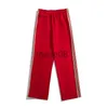 Men's Pants New Stripe Trousers Casual Zipper Pocket Red Pants AWGE 11 Needles Men Women High Quality Embroidered Butterfly Sweatpants J230712