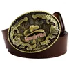 Belts Wild West Cowgirl Belt Fashion Women Leather Cow Girl UP American Cowboy Boots Floral Waistband Lady Gift