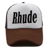 Rhude Hat Fashion Designer ricamato Rhude Baseball Cap Grid Ventilato Uomini di alta qualità Donne Trend Street Style Rhude Hat Hat Outdoor Trucker Cappelli 3998