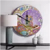 Diamond Painting New Products 5D Tin Clock Owl Embroidery Picture Of Rhinestone Home Wall Decor With Diamonds 201201 Drop Delivery G Dh8Kp