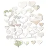 Fleurs décoratives miroir Stickers muraux verre en forme de coeur décalcomanie adhésif décoration décalcomanies en forme de coeur