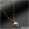 Colliers pendants Fashion Drusy Druzy Collier 12 mm Scale de sirène Gold Fish Rainbow Piseins For Women Dame Drop Livilt Jewe DHA6S