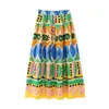 Skirts Refeel Long Summer Skirt Set High Waist Fashion 2023 Boho Floral Print Midi Stylish Holiday Female Clothing Vestidos 230711