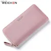 WEICHEN Polsband Vrouwen Lange Clutch Portemonnee Grote Capaciteit Portefeuilles Vrouwelijke Portemonnee Dame Portemonnees Telefoon Pocket Kaarthouder Carteras L230704