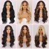 Perruques Synthétiques I's A Perruque Ombre Rouge Long Ondulé Brun Foncé Noir Blond Pour Femme Cosplay Quotidien Fibre Résistant À La Chaleur