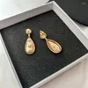 Pendientes colgantes Vintage Cz piedra gota de agua para mujer declaración estilo Boucher francés joyería 2023 moda