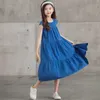 Vestidos para meninas de 6 a 16 anos, crianças, vestido de verão, meninas, midi, algodão, 2022, novo, adolescente, vestido em camadas, roupas infantis, bebê, casual, #6253HKD230712