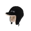 Ball Caps Unisex Winter Warm Trapper Hat With Visor Brim Thermal Plush Lined Outdoor Cycling Ski Windproof Baseball Earflap Cap