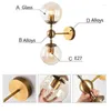 Lampada da parete Vintage Creative Glass Camera da letto Decorazione da comodino E27 Sconce Lights Applique Murale Luminaire Moderne