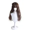 Вечеринка JK Светлые и длинные вьющиеся волосы с косой челкой Lolita Suit Daily Daily Wig Женщина