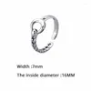Anéis de casamento lua brilhante coreano antigo irregular corrente ajustável anel de cor prata para mulheres designer por atacado