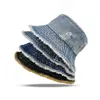 Chapéus Stingy Brim Washed Denim Dome Top Sun Bucket Hats Panamá Mulheres Bonés de Verão Aba Larga Dobrável Viagens Ao Ar Livre Anti-UV Beach Bonnet 230711