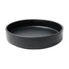 Assiettes de style occidental Assiette à bouche peu profonde de 8 pouces Plats empilables Soupe Simple Deep Black And Whi