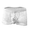 Calzoncillos Sexy para hombre, calzoncillos bóxer transparentes de encaje Floral, calzoncillos transpirables Gay Sissy, calzoncillos con bolsa abultada, bañadores transparentes