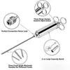 고기 가금류 도구 스테인리스 스틸 매리 네이드 인젝터 키트 식품 등급 그릴 터키 바베큐 맛 소스 맛 바늘 요리 주사기 액세서리 230712