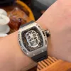 zegarki Wysokiej jakości RM052 Real Tourbillon Watch Fantasic Super Men Stray Watches IOBK Highend Quality Uhr ntpt All Carbon Fibre Case Montre Rd Luxe Reo