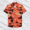 Chemises décontractées pour hommes noix de coco coucher de soleil plage vacances chemise à manches courtes poignets bouton Port 50 s vêtements hommes un body hommes métallique