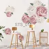 Other Decorative Stickers Pink White Watercolor Peony Flowers Wall Stickers for Kids Room Living Room Bedroom Home Decoration Wall Decal Home Decor Floral x0712