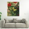 Canvas Artwork Poppies and Butterflies Vincent Van Gogh Painting Handmade Impressionist Landscape Art for Dining Room
