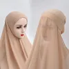 Etnische Kleding Moslim Sjaals Vrouwen Hoofddoek Mode Een Stuk Wrap Cover Hijab Motorkap Cap Instant Tulband Hoed Sjaal