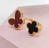 Lucky Ring Four Leaf Cleef Love Gold Rings for Women Mens Luksusowe obrączki