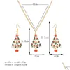 Pendant Necklaces Drip Colorf Christmas Tree Earrings Necklace Jewelry Set Women Girl Gift Drop Delivery Pendants Dhskr