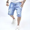 Jeans Masculino Masculino Verão Streetwear Slim Fit Jeans Rasgado Shorts Elegante Com Buracos Sólidos Casual Calças Retas Fivepoint 230711