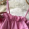 Casual Dresses Summer Strapless Loose Mid-length Section Sexy Bubble Short-sleeved First Love Fairy Doll Camisole Dress