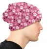 Berets Cool Winter Warm Damen Herren Strickmütze Erwachsene Unisex Drucke Rosa Skullies Beanies Caps Bunte Blumen Hübsche Motorhaubenhüte